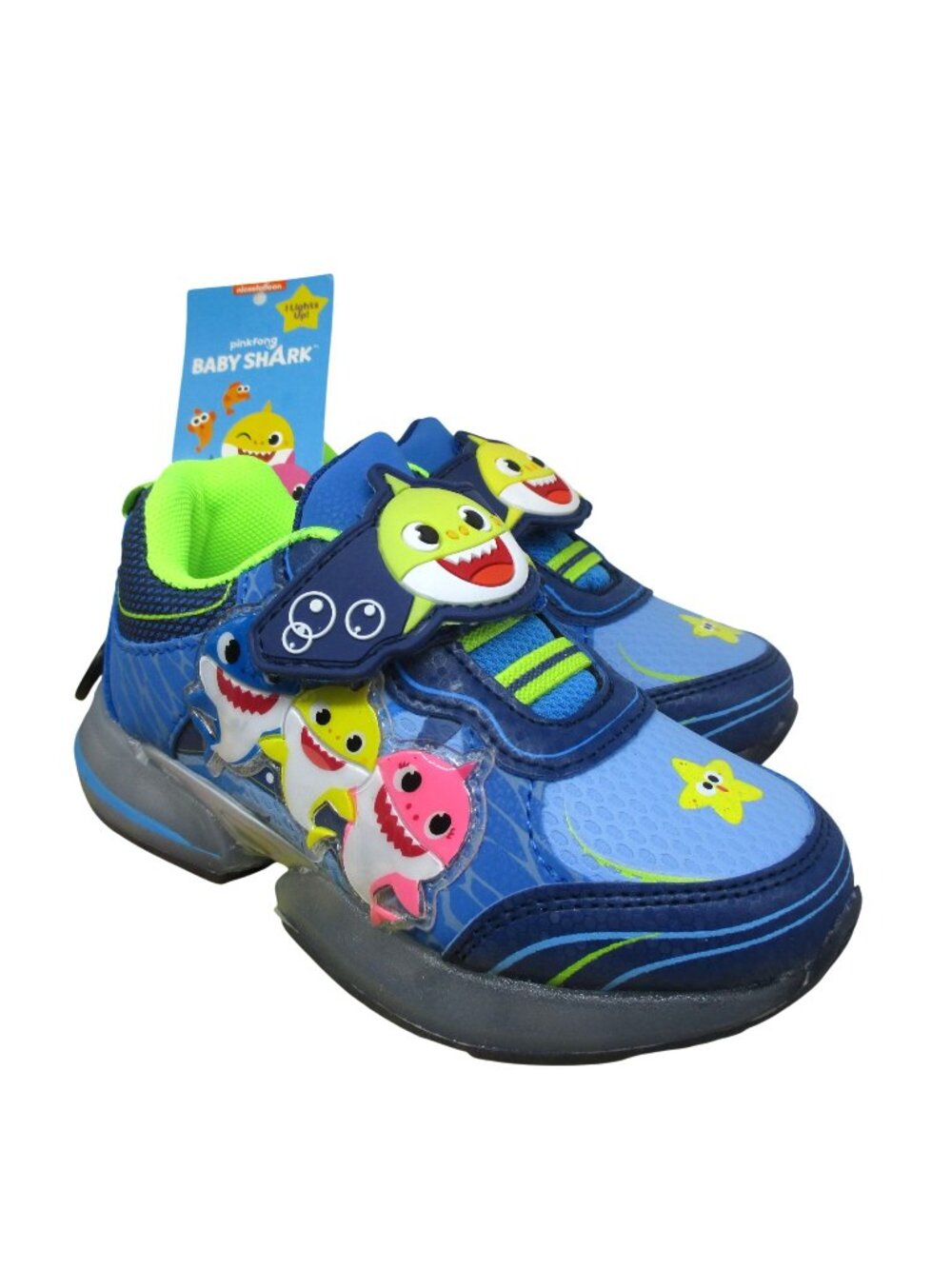 Nickelodeon Baby Shark Toddler Boys Light Up Athletic Sneakers Sz 9 NWT Pinkfong